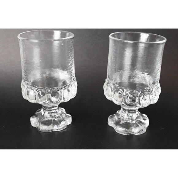 4 Vintage Clear (Ice) Juice / Wine Glasses Franciscan Glass Stemware Barware - Picture 3 of 4